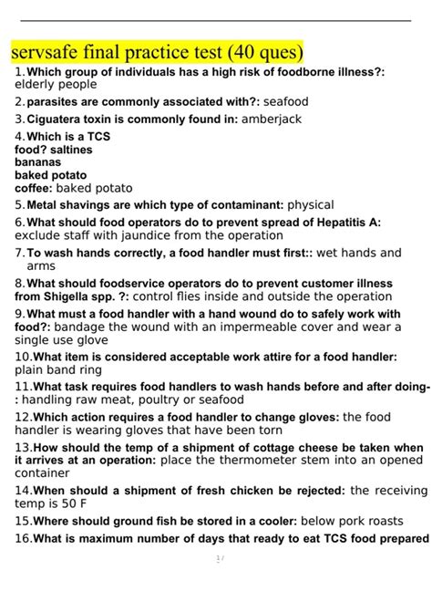 ServSafe Alcohol final practice test (40 ques) Newest Questions and ...