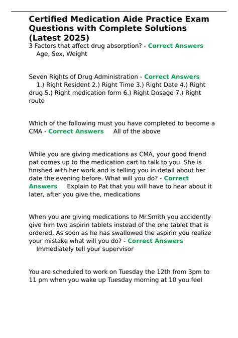 Image result for Basic Medication Exam Practice Questions