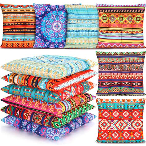 Amazon.com: Menkxi 6 Pcs Bohemian Floor Pillows Seating 15 Inch Boho ...