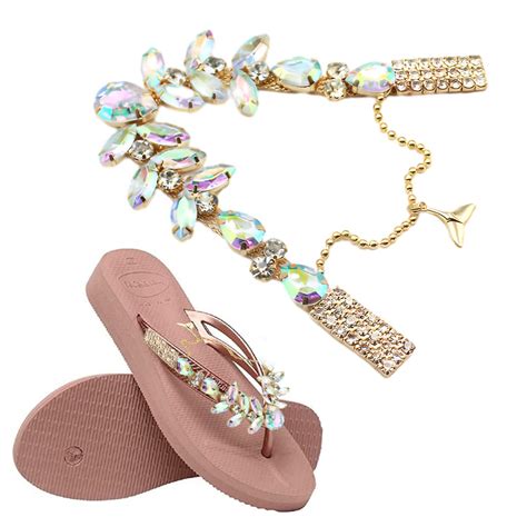 HASTHIP® Flip Flop Slippers Shoes Charms Accessories Metal Glitter ...