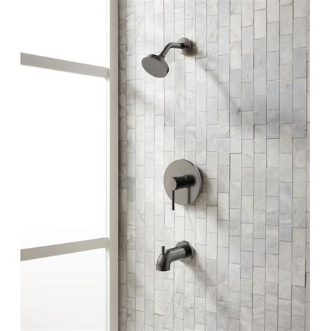 Project Source Gunmetal Gray 1-handle Single Function Round Bathtub and ...