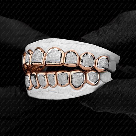 Rose Gold Diamond Dust Punchout Grillz - Buy Now