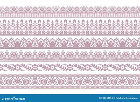Vintage Border Set for Design Pattern Digital Printing Textile Stock ...