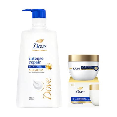 Dove Intense Repair Shampoo 650ml & Dove 10 in 1 Deep Repair Treatment