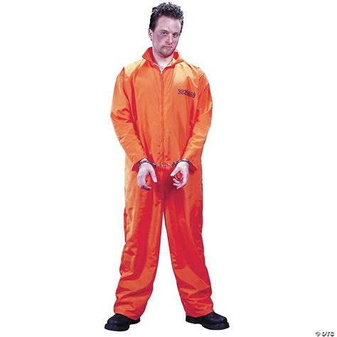 Men's Orange Jumpsuit Got Busted Prison Costume | Oriental Trading