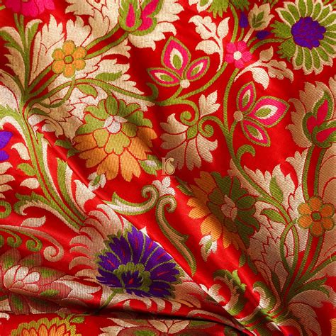 Red Kinkhab / Kimkhab Brocade Banarasi Fabric – Khinkhwab