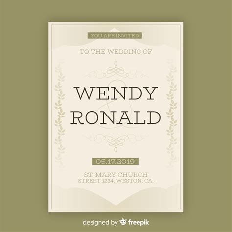 Wedding invitation template | Free Vector