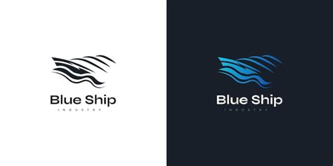 Abstract en modern scheepslogo-ontwerp in blauwe gradiëntstijl Yacht ...