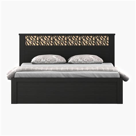 Buy Helios Rhine Ivry Queen Bed with Hydraulic Storage - Brown from ...