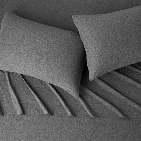 Cotton Jersey Bed Sheet Set for Cozy Sleeping - Full, Dark Gray