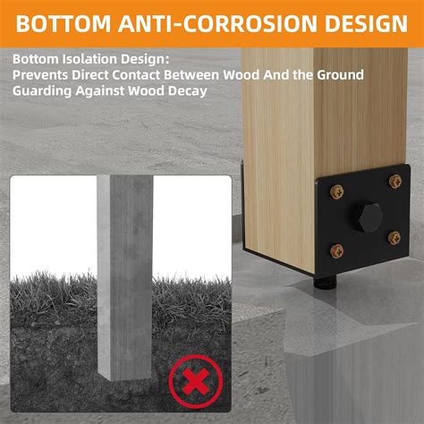AOSTD 6x6 U Shape Fence Post Holder,4 Pack, Heavy Duty India | Ubuy