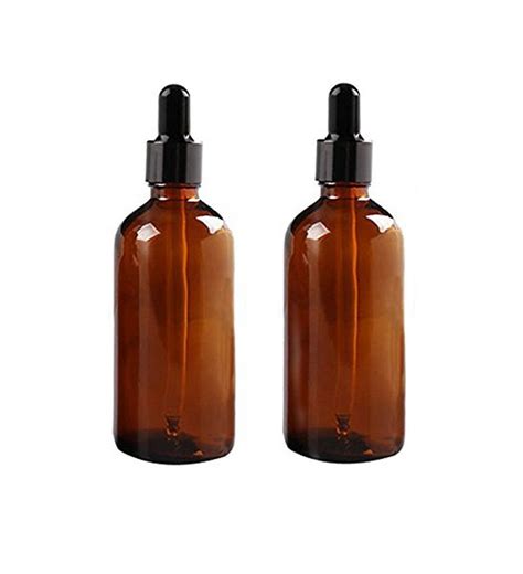 ericotry 2 Pcs 100ml Glass Dropper Bottles Empty Amber Glass Bottle ...