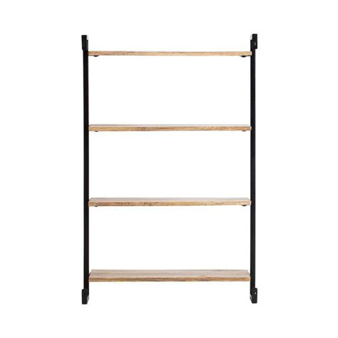 Buy 8 in. x 26 in. x 40 in. Phantom Black Wood Floating Wall Shelves ...