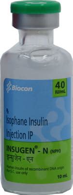 Insugen N 40 IU/ML Injection (10): Uses, Side Effects, Price & Dosage ...
