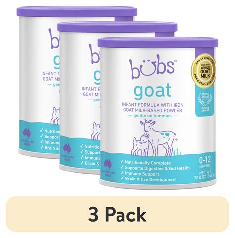 (3 pack) Bubs Goat Milk Powder Baby Formula with Iron for 0 to 12 ...
