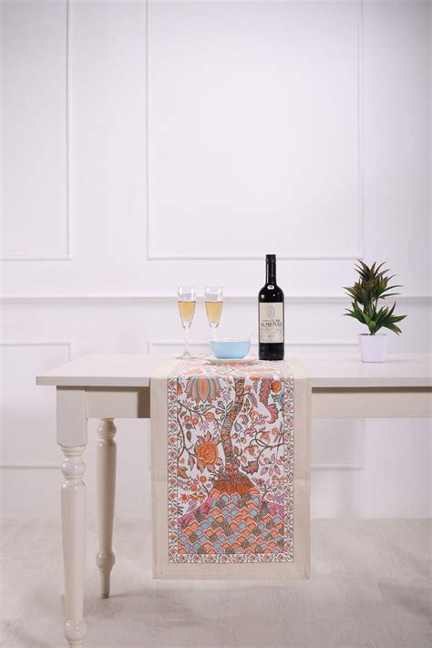 Buy "Tree Of Life D2 Printed Orange Table Runner - Nature-inspired ...