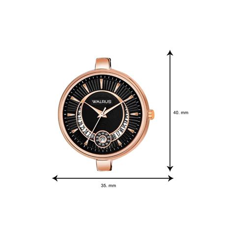 Buy Walrus® Black Dial Analog Day & Date Function Metal Chain Wrist ...