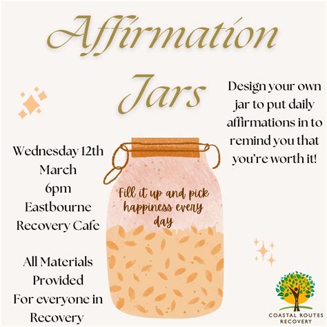 Wellbeing Workshop: Design Your Own Affirmation Jars, Recovery cafe ...