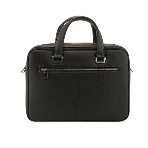 Luxury Textured stylish Leather Black Briefcase Bag