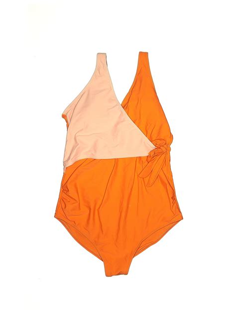 Assorted Brands Solid Multi Color Orange One Piece Swimsuit Size XL ...