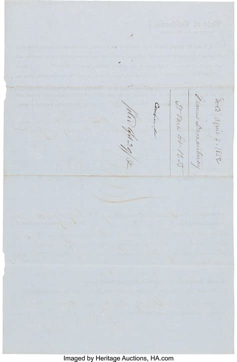 Bid Now: John Coffee Hays Document Signed as Sheriff of San Francisco ...