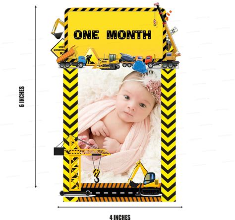 Construction Theme 12 Months Photo Banner | Party Supplies India