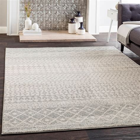 Livabliss Elaziz 8 X 8 (ft) Gray Square Indoor Trellis Global Area Rug ...