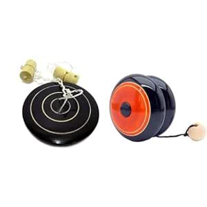 Funwood Games Wooden Spinning Yo-Yo and Multi-Color Bhingri Hand ...