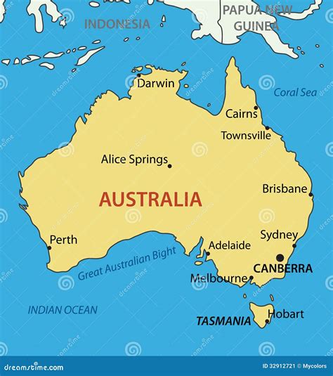 Australia Map Vector. Australian Maps Craft Paper Texture. Empty ...
