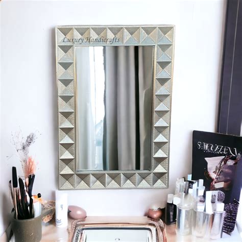Hermes Silver Metal Embossed Wall Mirror – Luxury Handicrafts