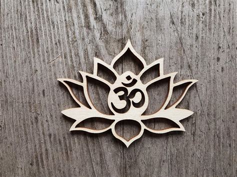 Unfinished wood shapes - Om lotus flower shape, | Ubuy India