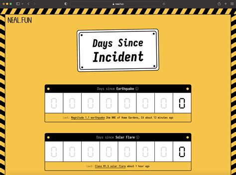 Days Since Incident | Neal.Fun | Abakcus