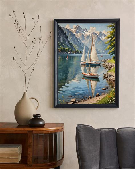 sailboats at the horizon Wall Art by Bombay Home Store – Bombayhomestore