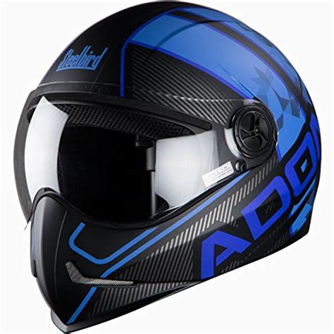 Steelbird SB-50 Adonis Full Face Helmet Black & Blue, Size: L(57-58 cm ...