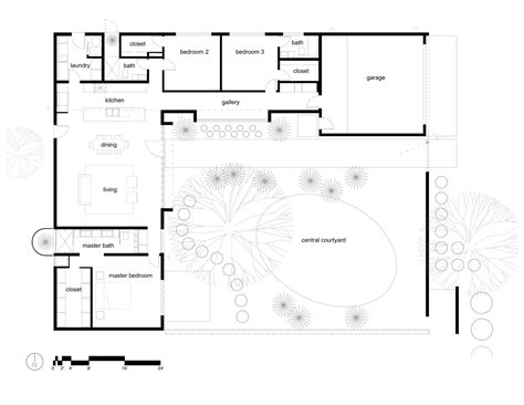 Courtyard House Plans: Modern Floor Plan