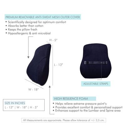 High Resilient Anti Sweat Memory Foam Backrest Cushion for long hours ...