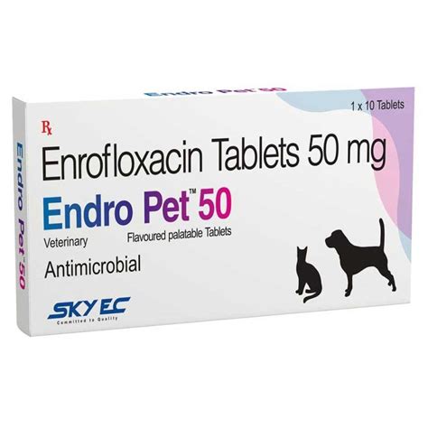Buy Skyec Endro Pet 50mg (Enrofloxacin) Tablet for Dogs and Cats online ...