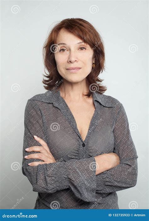 Beautiful Mature Woman on White Stock Image - Image of health, natural: 132735933