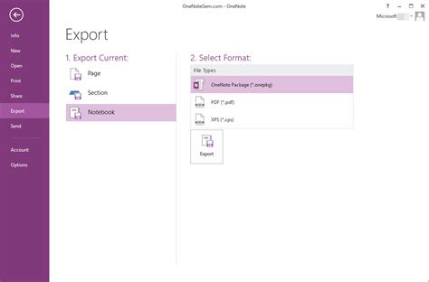 Image result for OneNote Export Notebook
