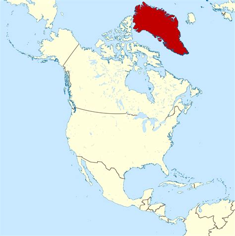 Large location map of Greenland in North America | Greenland | North America | Mapsland | Maps ...