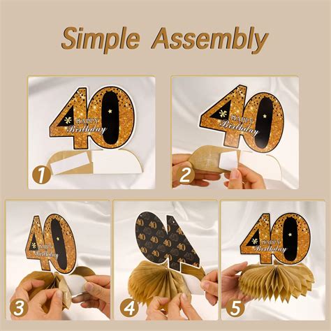 Buy COLOFALLA 40th Birthday Decorations Tablecloth Happy Birthday Table ...