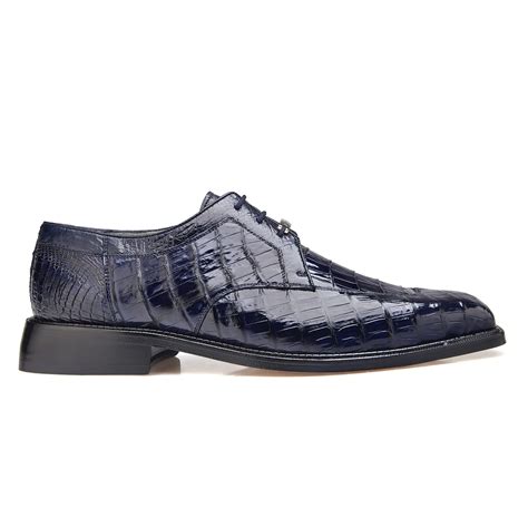 Belvedere Susa Full Caiman Crocodile Navy Dress Shoe for Men | Luxury ...