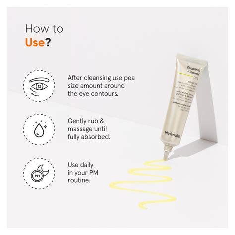 Minimalist Vitamin K + Retinal 01% Under Eye Cream - Dark Circles & Pu ...