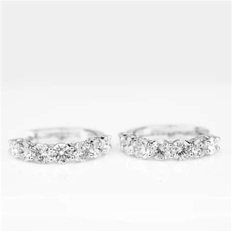 Hoop Earrings - Round Brilliant Diamond Hoop Earrings Trader - Retailer ...