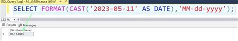 How to Format the Query in SQL Server 的图像结果