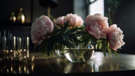 Peony flowers in interior illustration ai generativexa | Premium AI ...