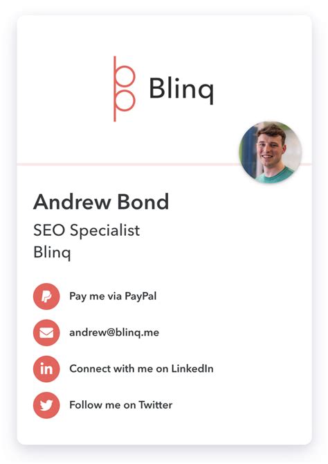 Image result for Digital Business Card Examples