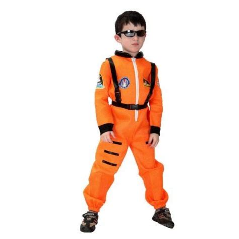 Buy Kids Orange Astronaut Costume Child Profession Cosplay Outfit (L ...