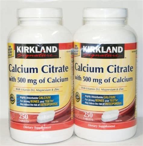 Kirkland Signature Calcium Citrate 500mg 250 Ct 2 Pack | Desertcart INDIA