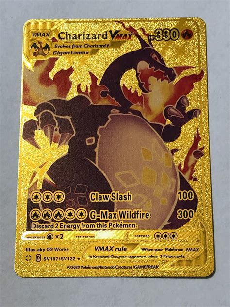 Charizard VMAX SV107/SV122 Gigantamax Gold Foil Pokémon Card - Etsy